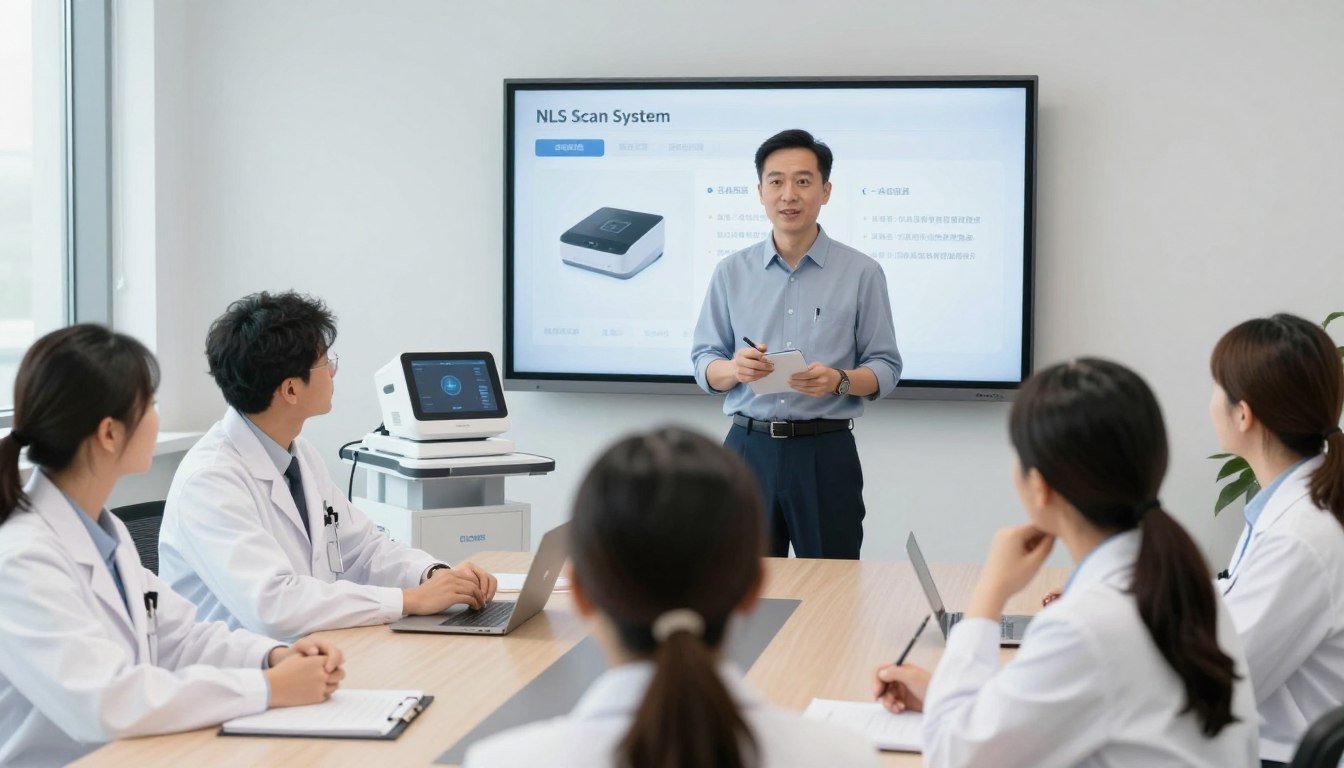MAIKONG distributor presenting NLS Scan system to healthcare professionals MAIKONG distributor presenting NLS Scan system to healthcare professionals