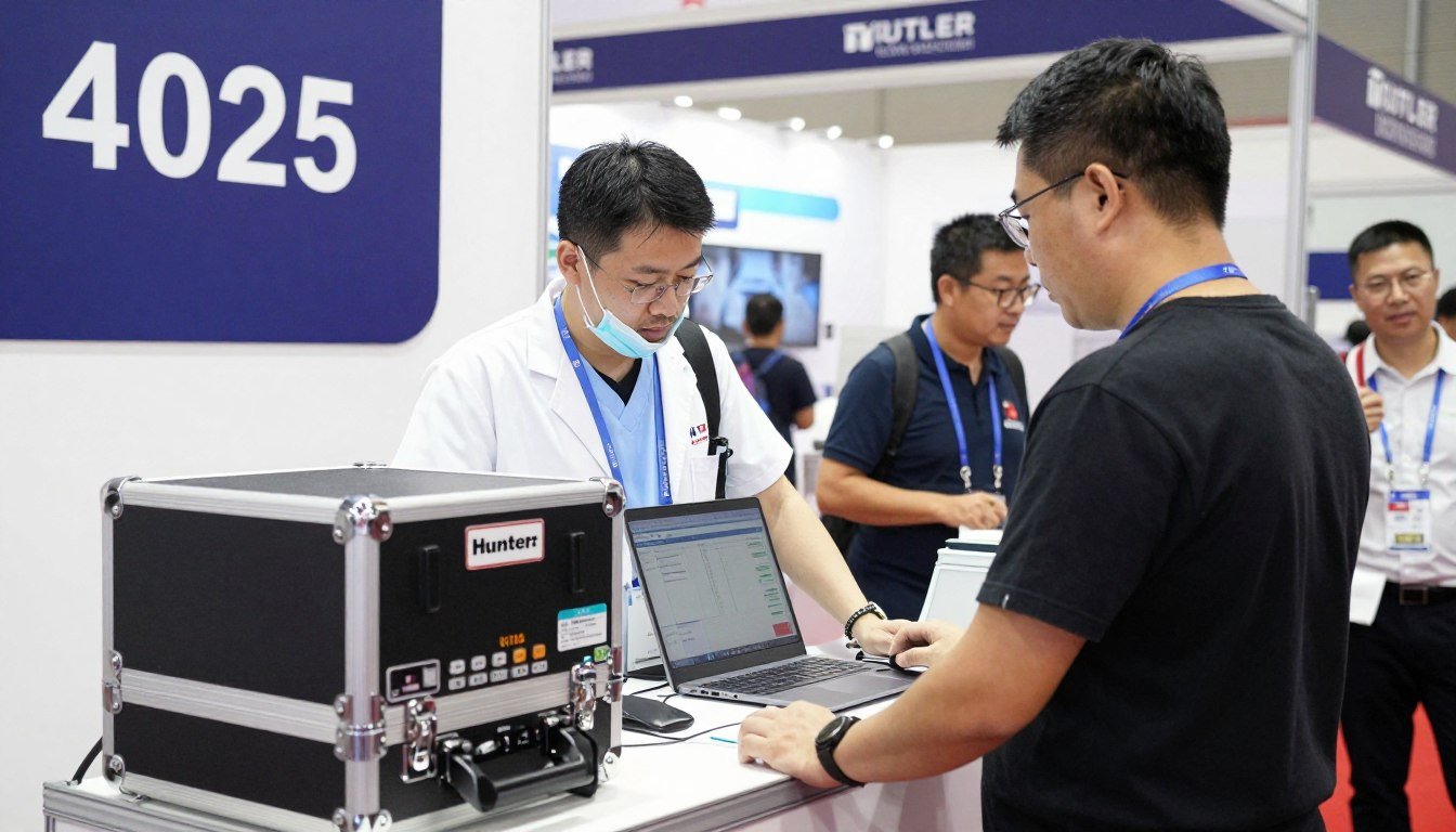 Portable Hunter 4025 setup at health fair booth Portable Hunter 4025 setup at health fair booth