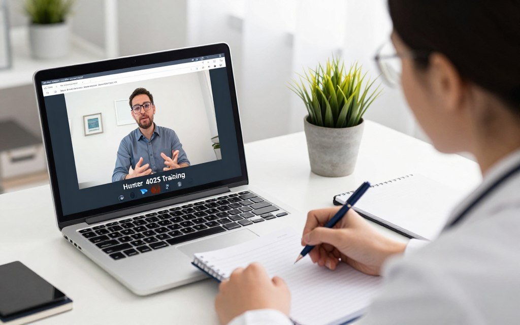 Practitioner engaged in online Hunter 4025 training course Practitioner engaged in online Hunter 4025 training course