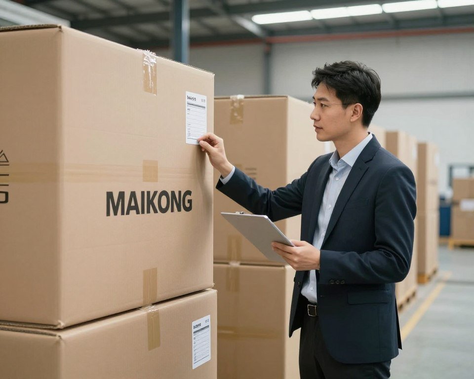 Business owner reviewing Hunter 4025 shipment in warehouse