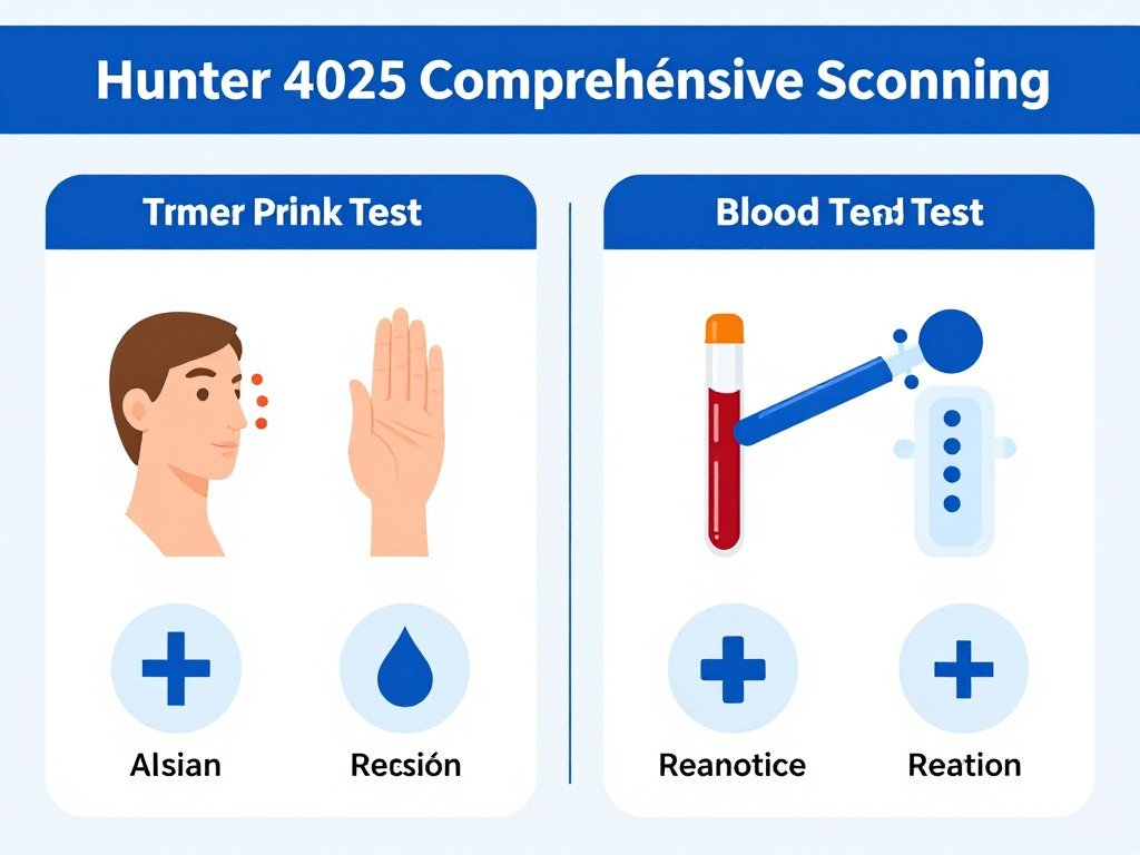 Comparison chart showing traditional allergy testing versus Hunter 4025 NLS capabilities