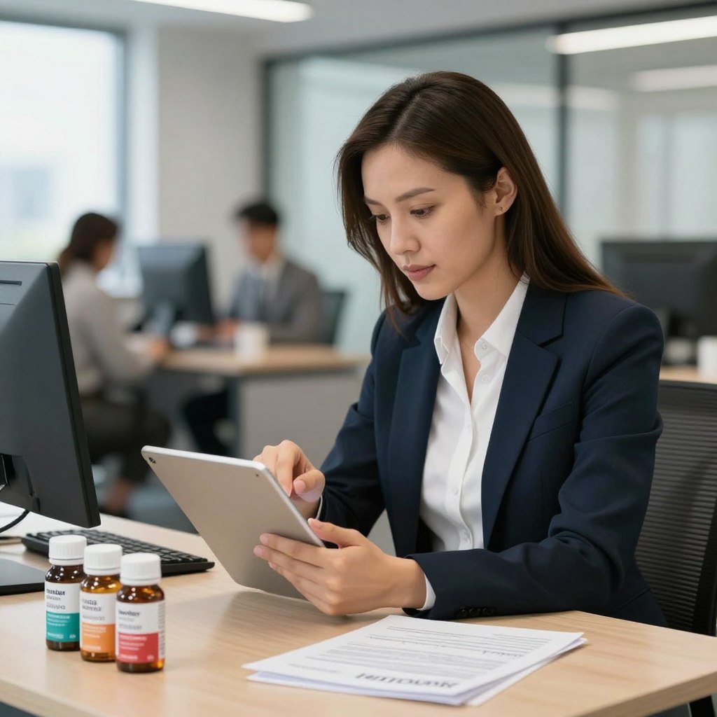 Direct selling company representative reviewing Hunter 4025 benefits