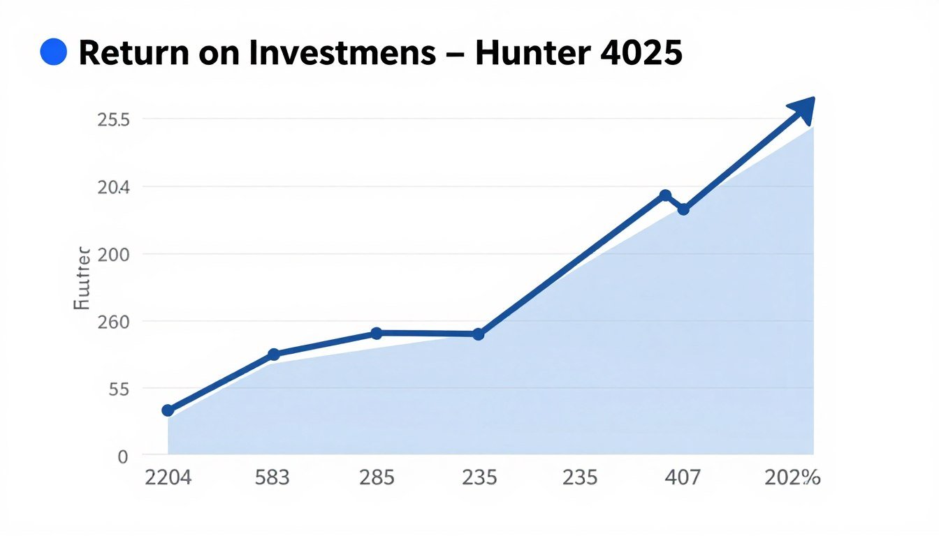 Financial chart showing Hunter 4025 ROI performance