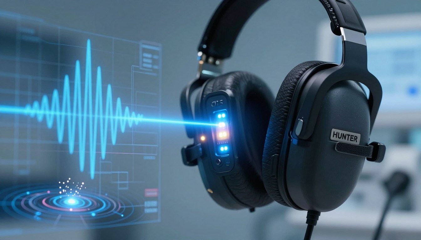 Hunter 4025 headset sensor technology showing quantum frequency measurement