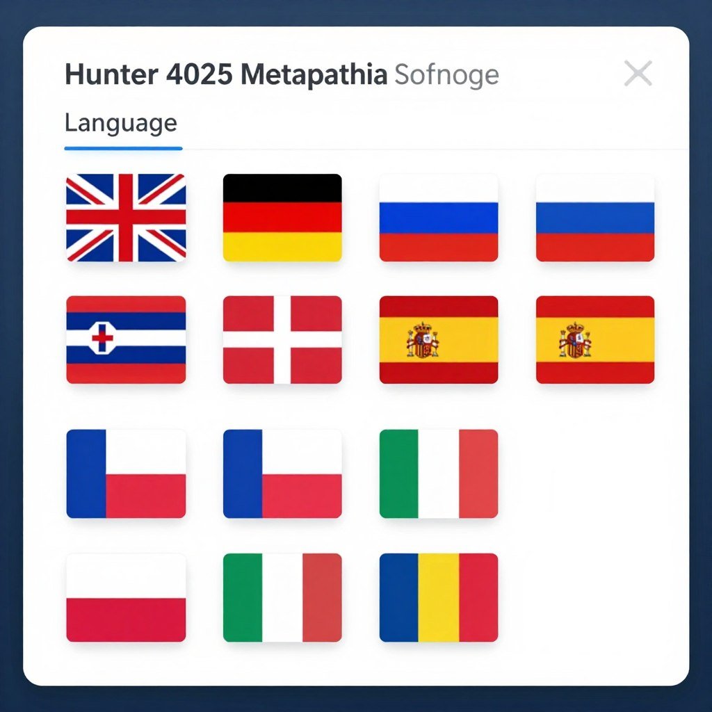 Hunter 4025 software language selection menu