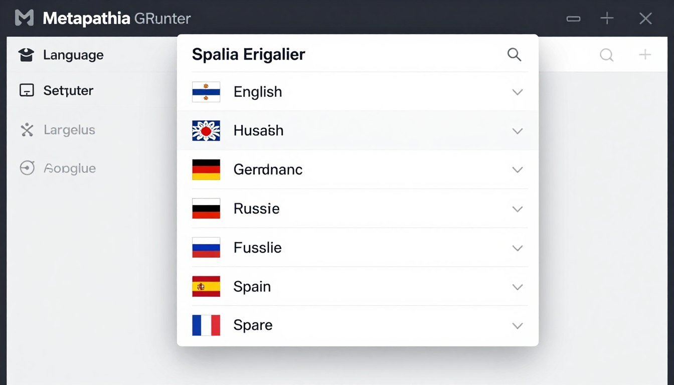 Metapathia software language selection interface