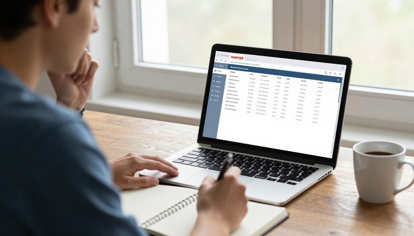 Person contemplating Hunter 4025 purchase decision while reviewing product information