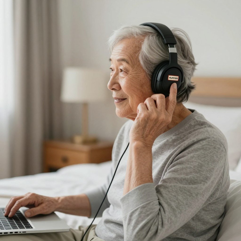 Senior using Hunter 4025 for regular health monitoring and chronic condition tracking